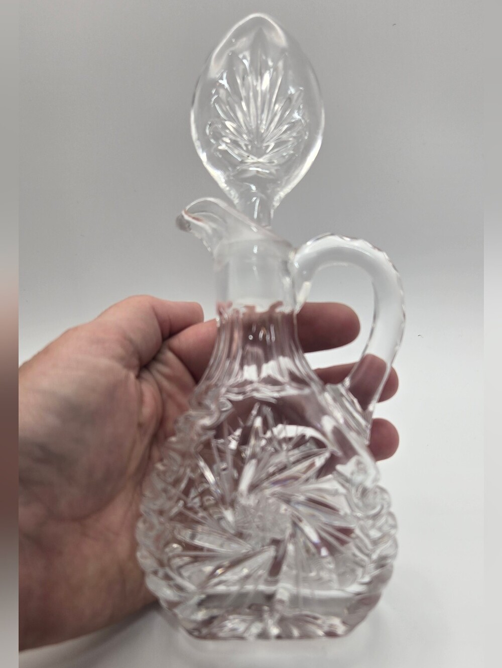 Echt Bleikristall 24% Lead Crystal Cruet Oil Dispenser From Germany - Picture 2 of 7